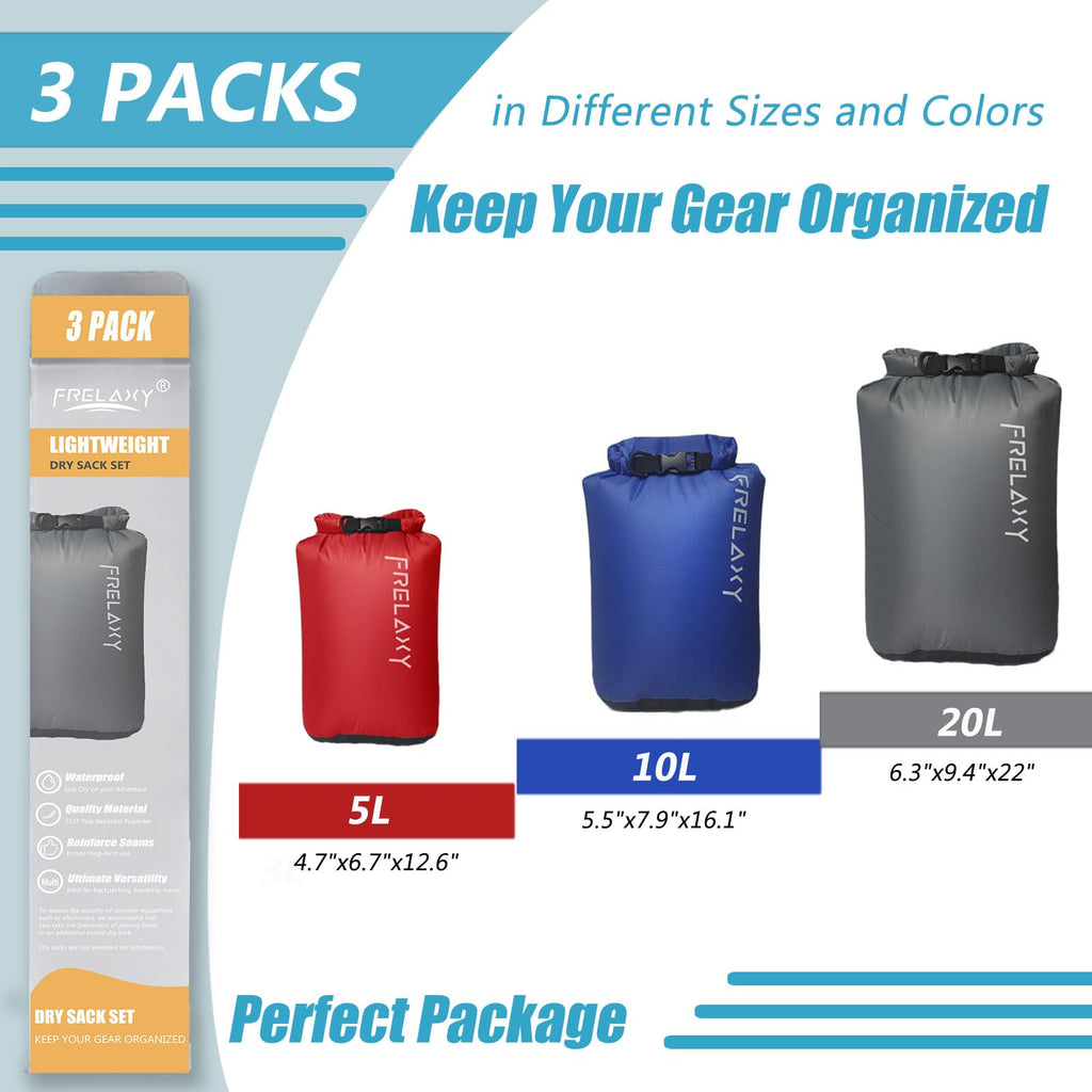 Frelaxy Ultralight Waterproof Dry Bag Set for Outdoors