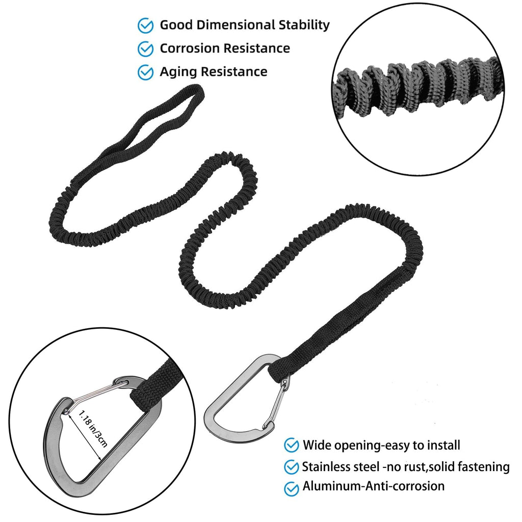 MOOCY 3–7FT Stretchable Kayak Paddle & Rod Leash