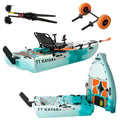 Modular Fishing Kayak with Cart & Paddle, 573 lbs Capacity, 110" Sit-on-Top Kayak, 360° Swivel Seat, 2-Piece Portable Design Fits SUV/Pickup/Van, for Ocean, Lake & River