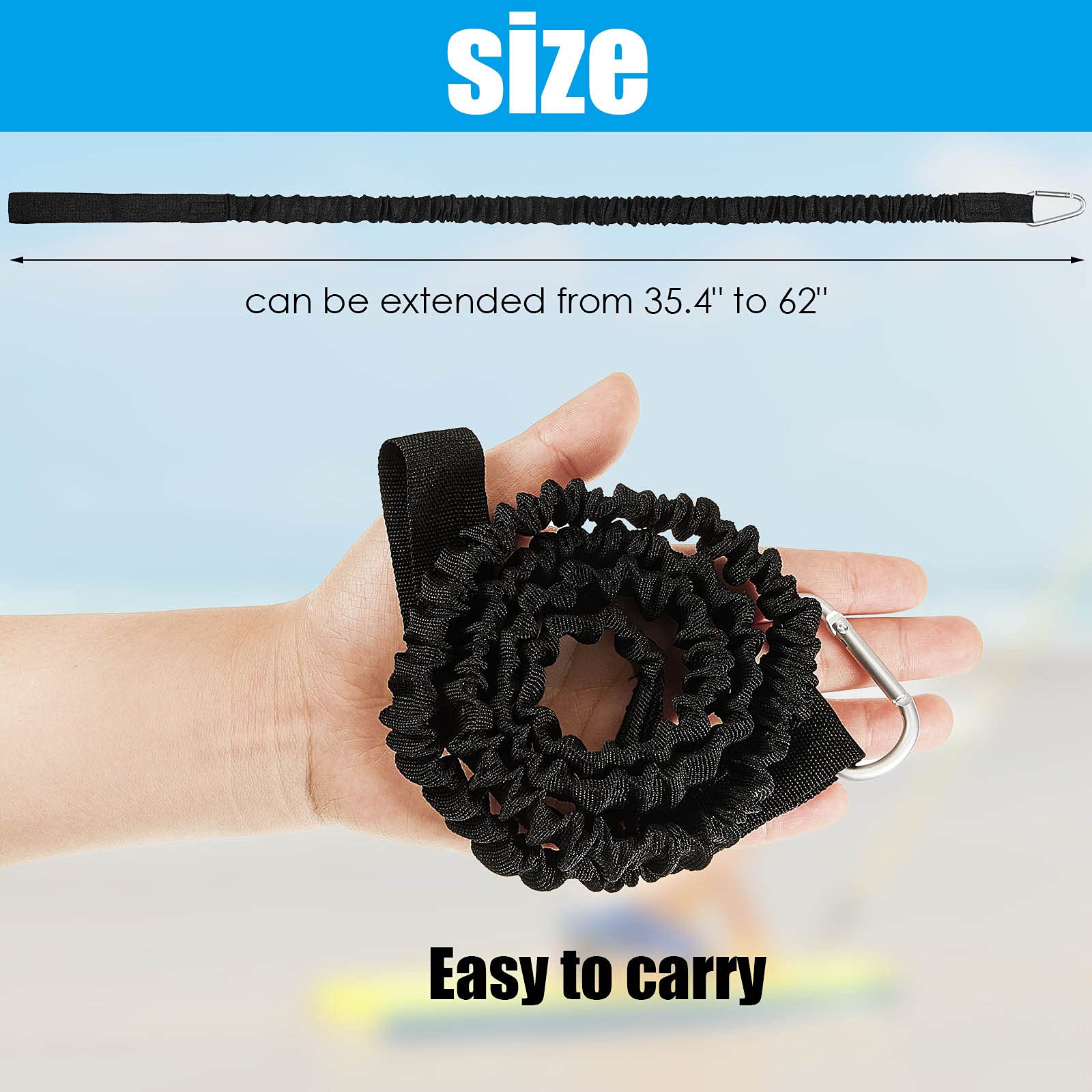 4-Pack Coiled Kayak Paddle & Fishing Rod Leashes