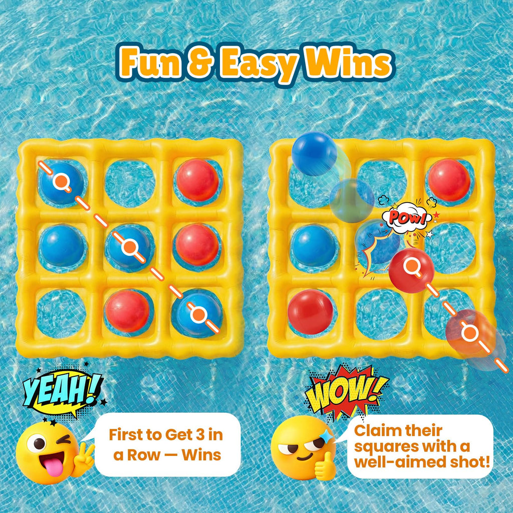 Dalipto Giant Inflatable Tic-Tac-Toe Pool Game with 10 Balls