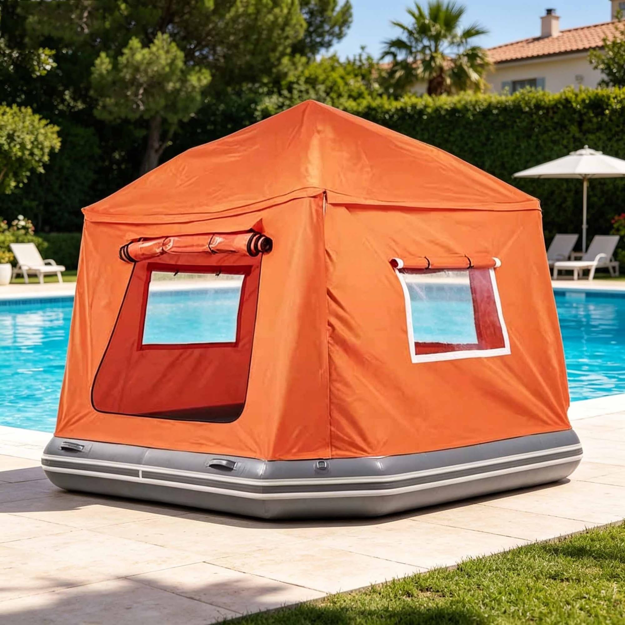 Inflatable Floating Sun Canopy with Pump for Lake & Beach