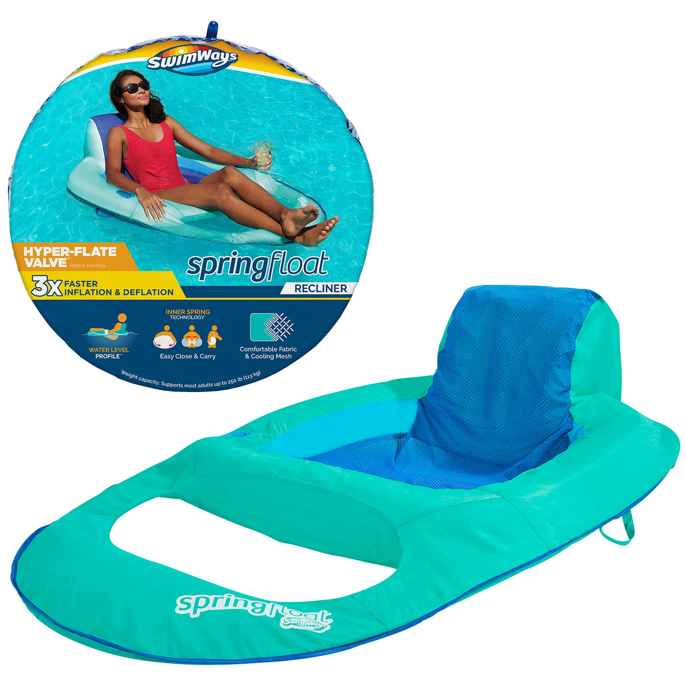 SwimWays Spring Float Premium Adult Pool Recliner