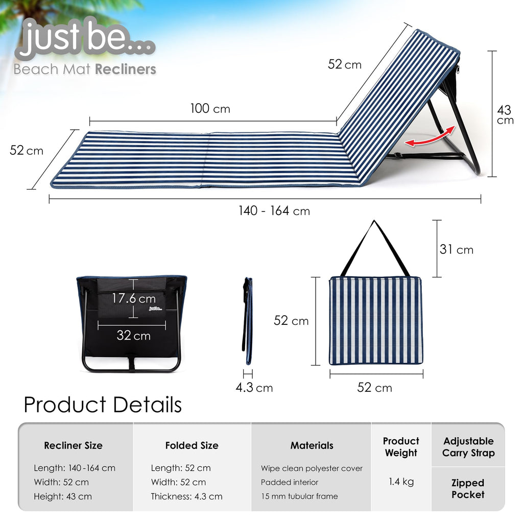 just be... Foldable Beach Chair Mat with Backrest