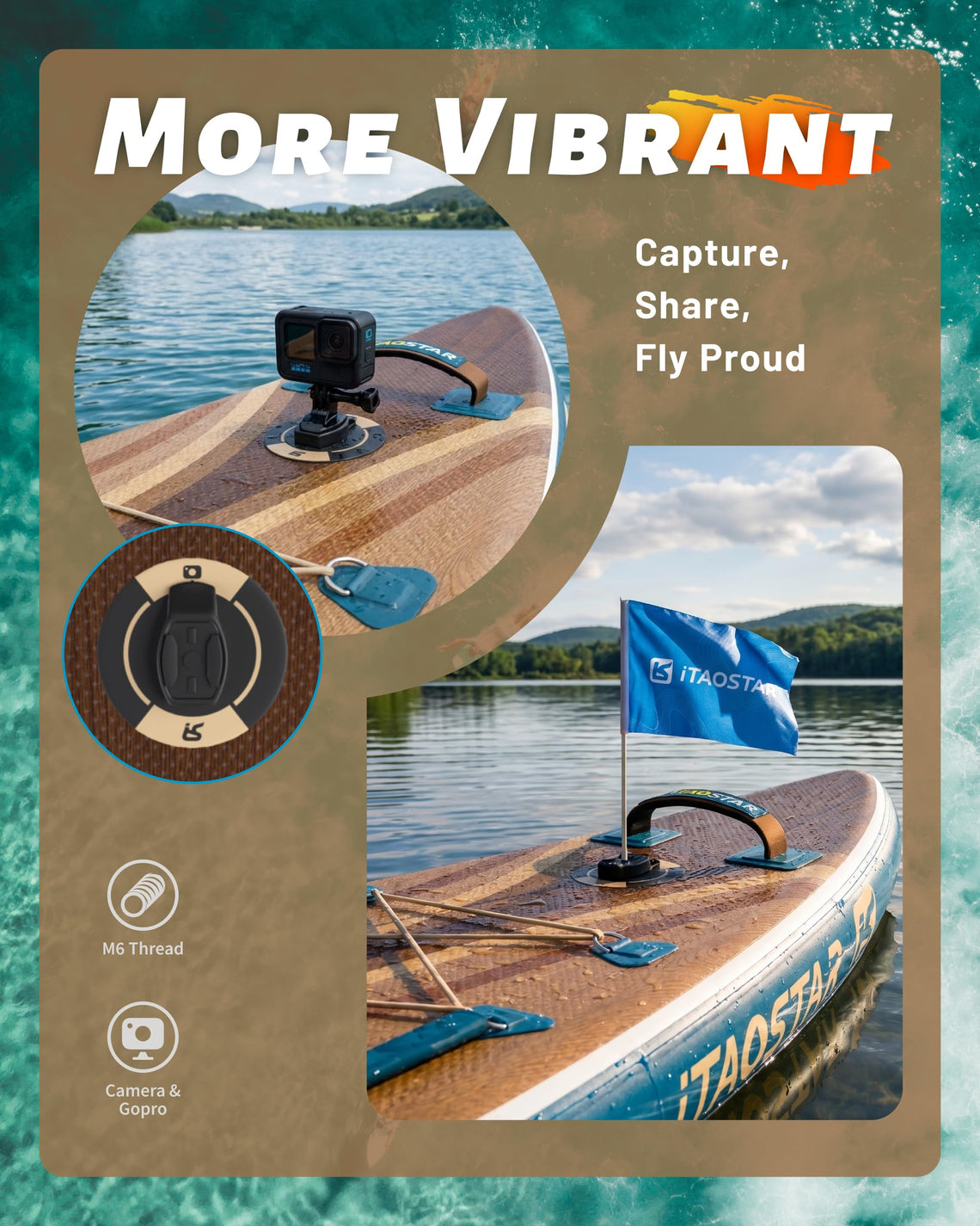 iTAOSTAR Wild Inflatable Paddle Board with Seat & 5 Fins