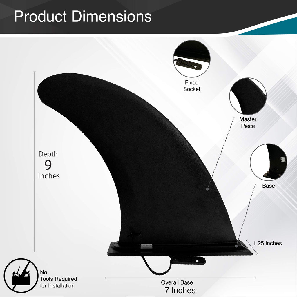 9-Inch Quick-Release Replacement Fin for Paddle Boards