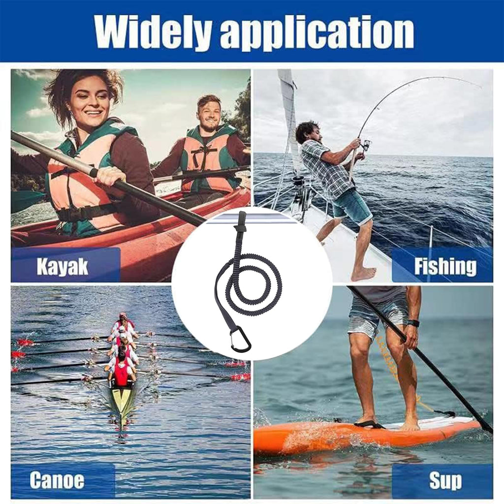 MOOCY 3–7FT Stretchable Kayak Paddle & Rod Leash