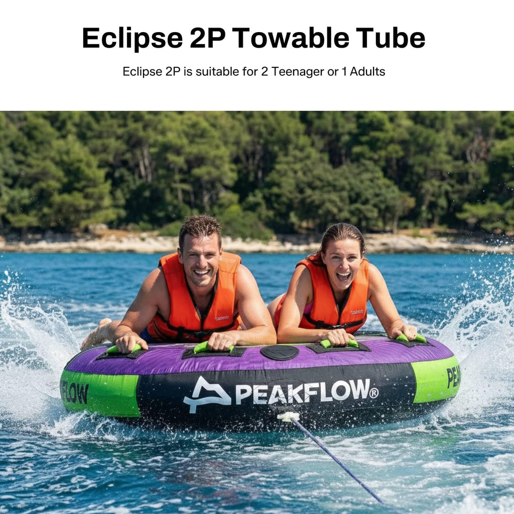 PEAKFLOW 1–3 Person Towable Boat Tube with Nylon Cover
