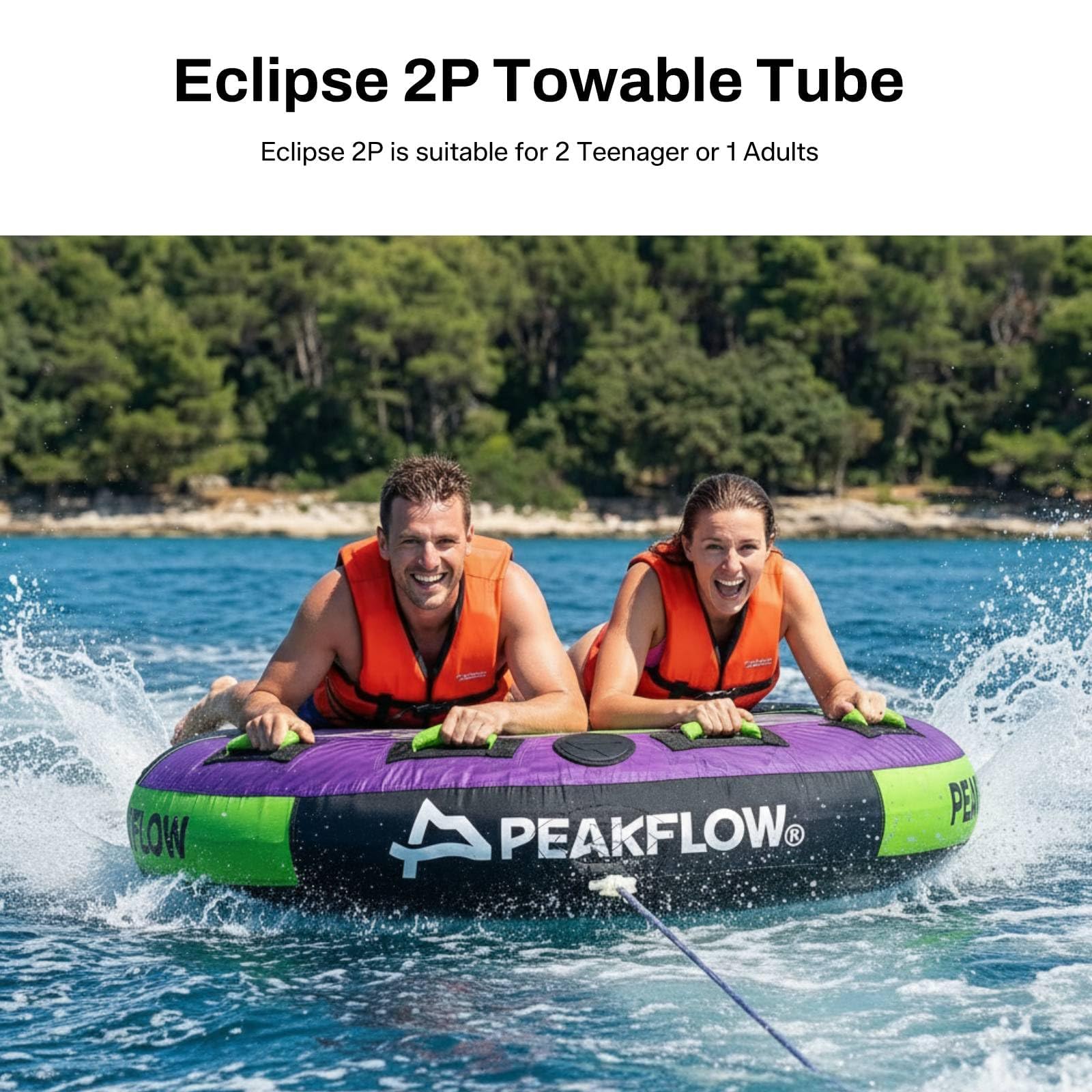 PEAKFLOW 1–3 Person Towable Boat Tube with Nylon Cover