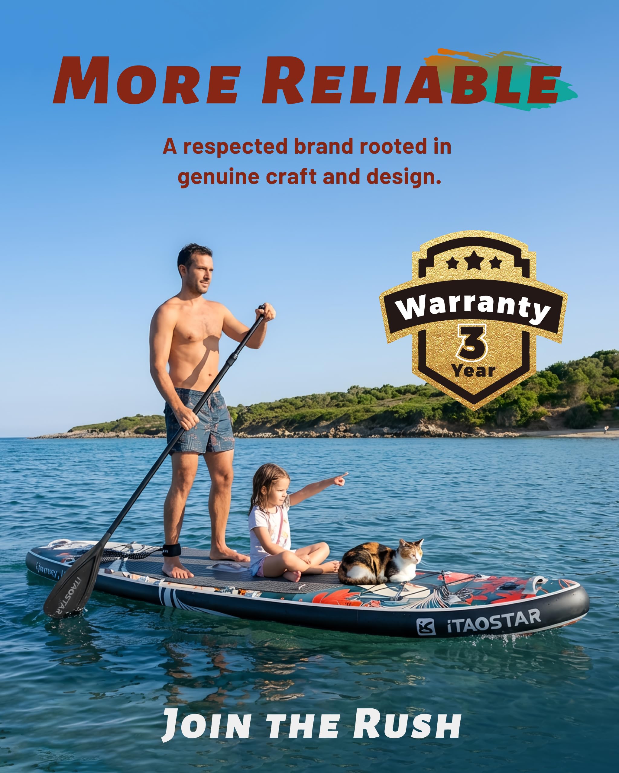 iTAOSTAR Novelty 11'6" x 35" Inflatable Stand Up Paddle Board with Seat- Stable SUP Board for Adults - Portable Paddleboard for Yoga, Surfing, Fishing - Includes Full Accessories Kit