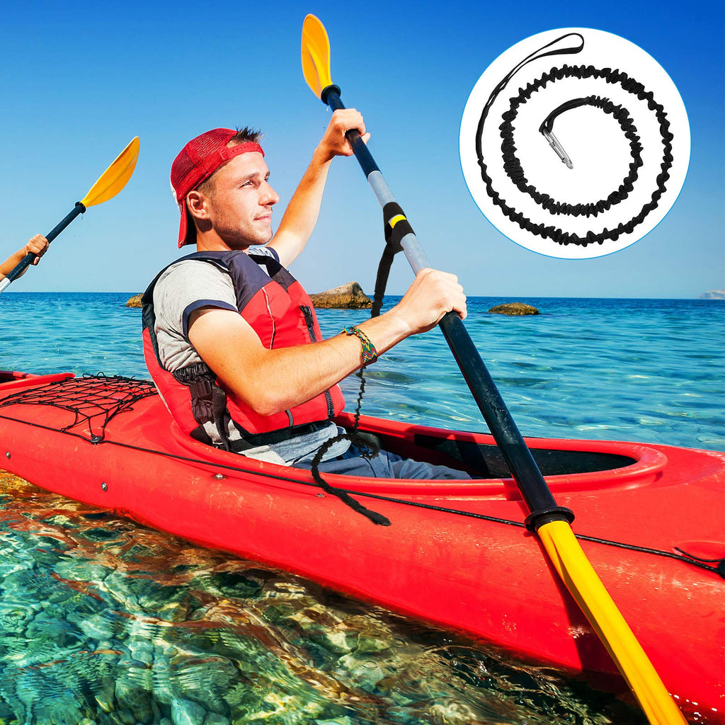 4-Pack Coiled Kayak Paddle & Fishing Rod Leashes
