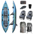 Spinera Kenai 130 Inflatable Kayak,1-2 Person 13' Rec & Fishing Kayak, Light, Durable, Stable, Rigid Welded Tubes, Drop Stitch High Pressure Floor, Pro High Back Frame Seats, Adjustable Footrest