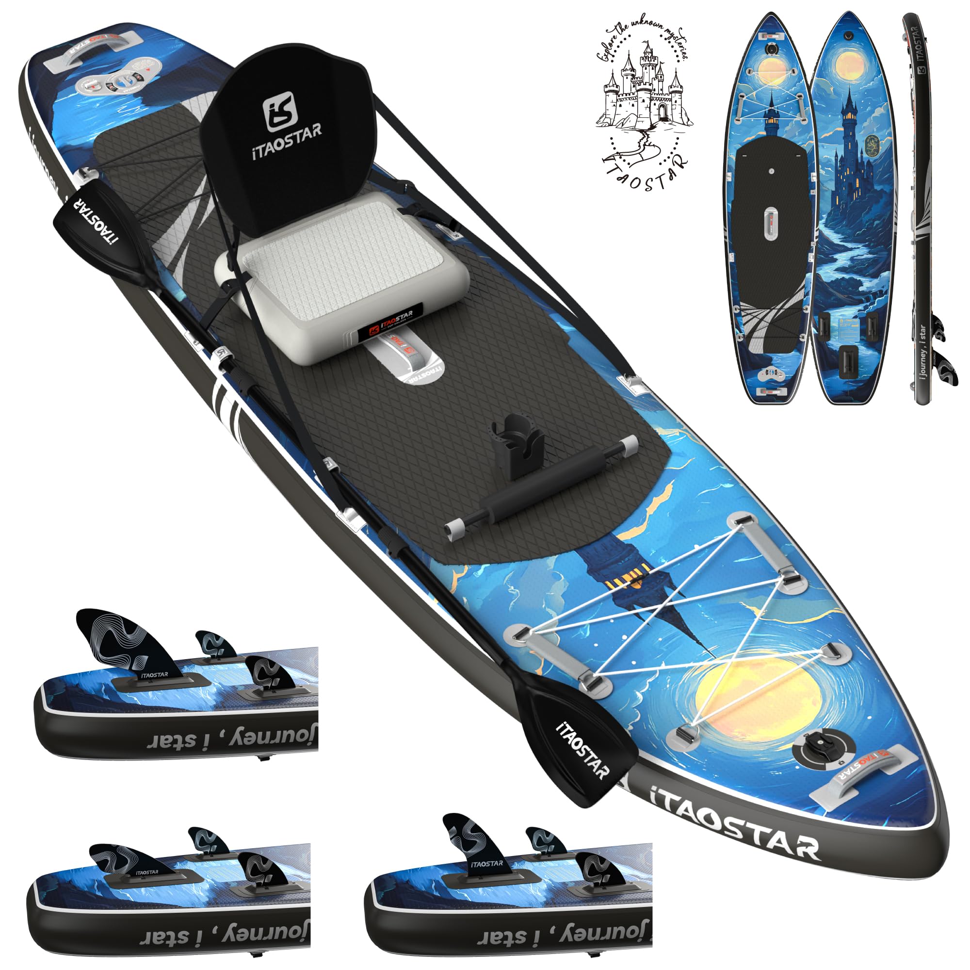 iTAOSTAR Novelty 11'6" x 35" Inflatable Stand Up Paddle Board with Seat- Stable SUP Board for Adults - Portable Paddleboard for Yoga, Surfing, Fishing - Includes Full Accessories Kit