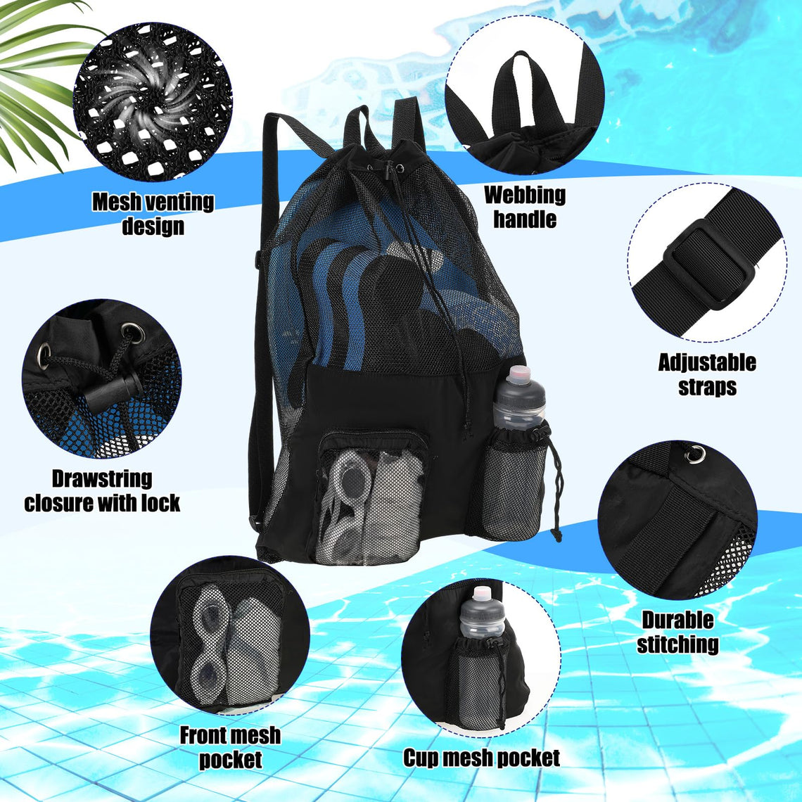 Motionchic 4-Piece Swim Training Set with Pull Buoy