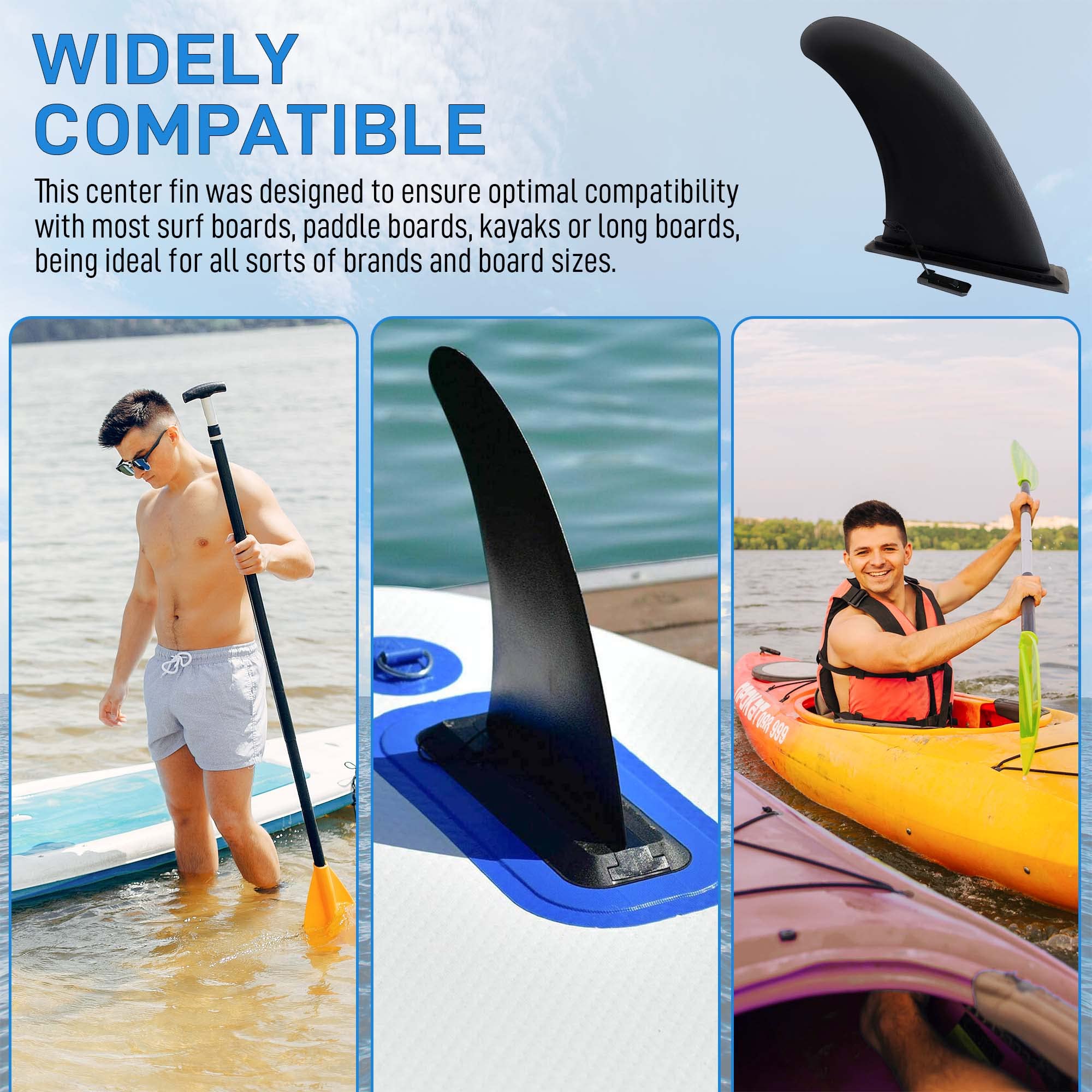 9-Inch Quick-Release Replacement Fin for Paddle Boards
