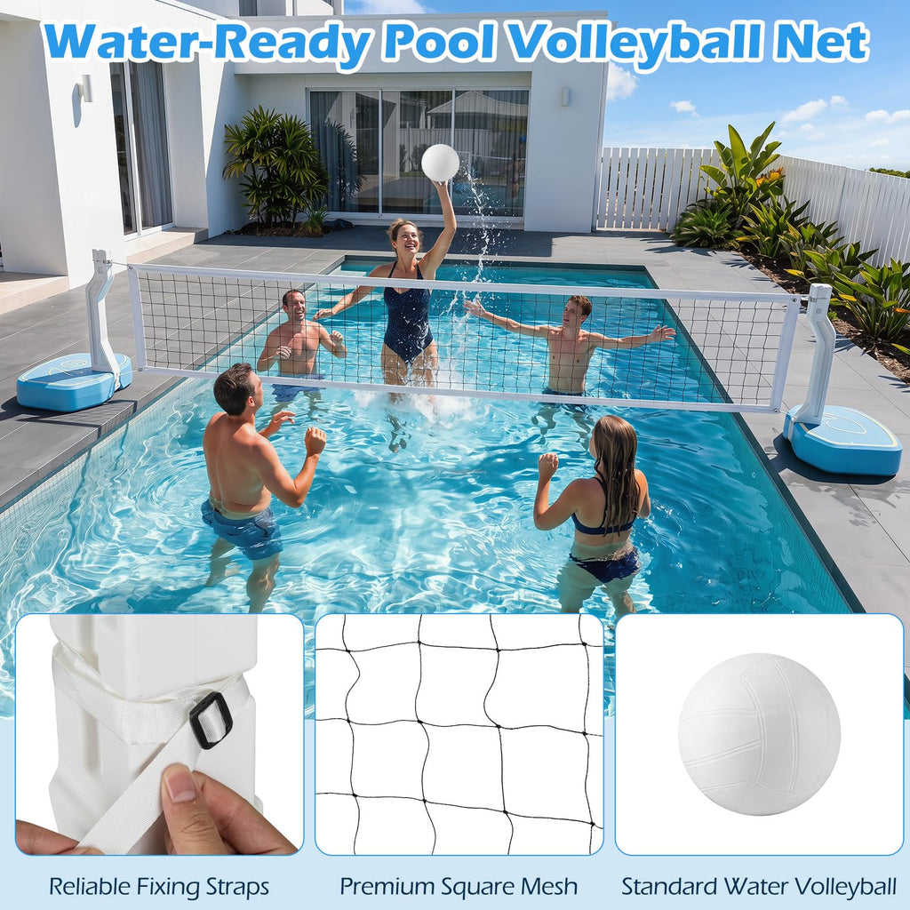 GYMAX 2-in-1 Pool Basketball & Volleyball Game Set