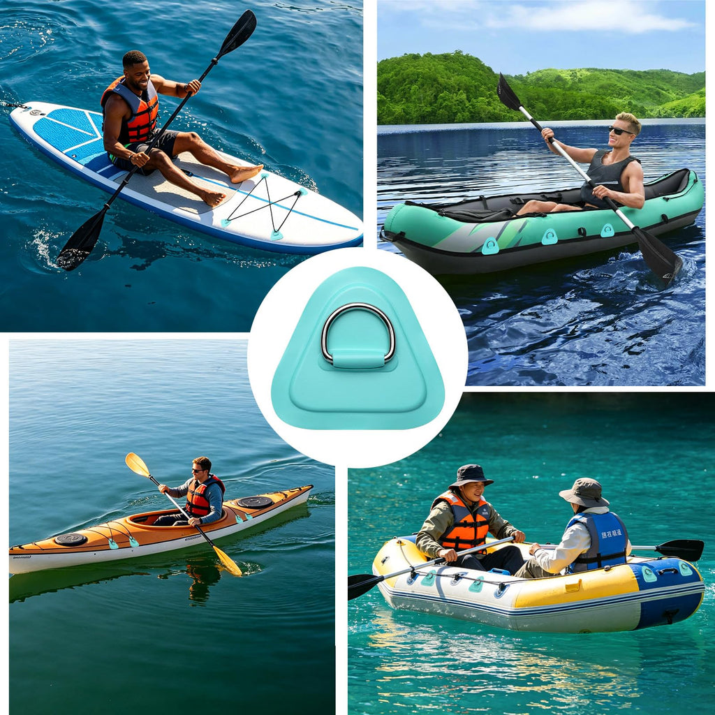 TOBWOLF 4-Piece Stainless Steel SUP D-Ring & Bungee Kit