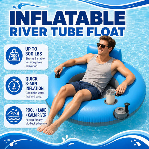 50W Electric Motorized Pool Lounger with Cup Holder