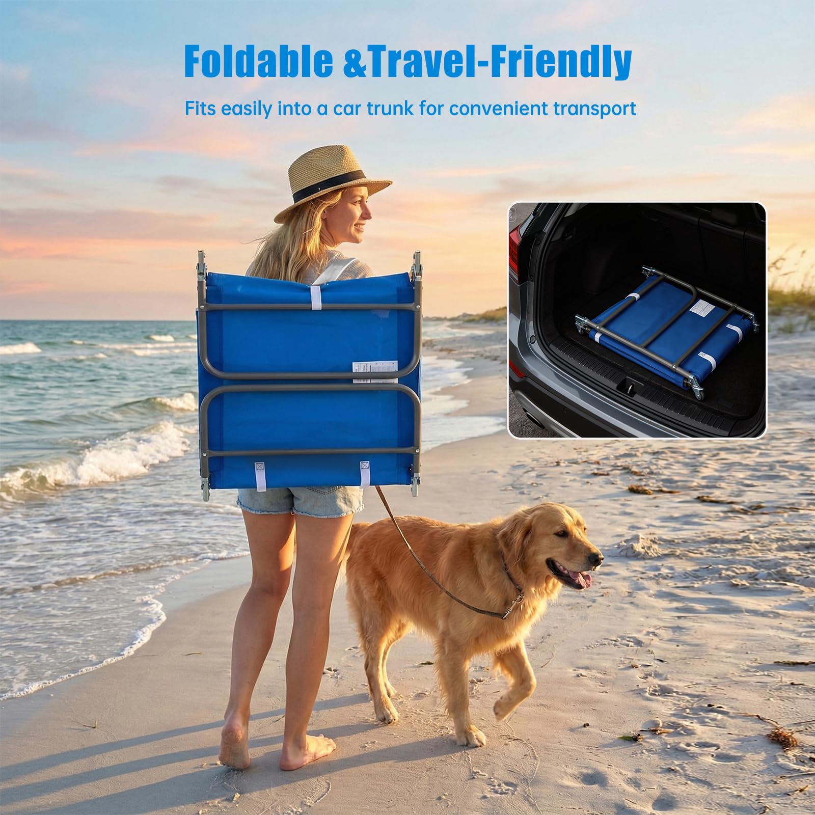 SUNNYFEEL Adjustable Tanning Chair for Beach & Pool