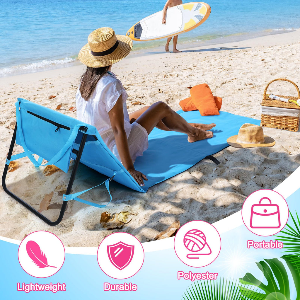 Lineshading 2-Pack Foldable Beach Lounge Chairs for Adults