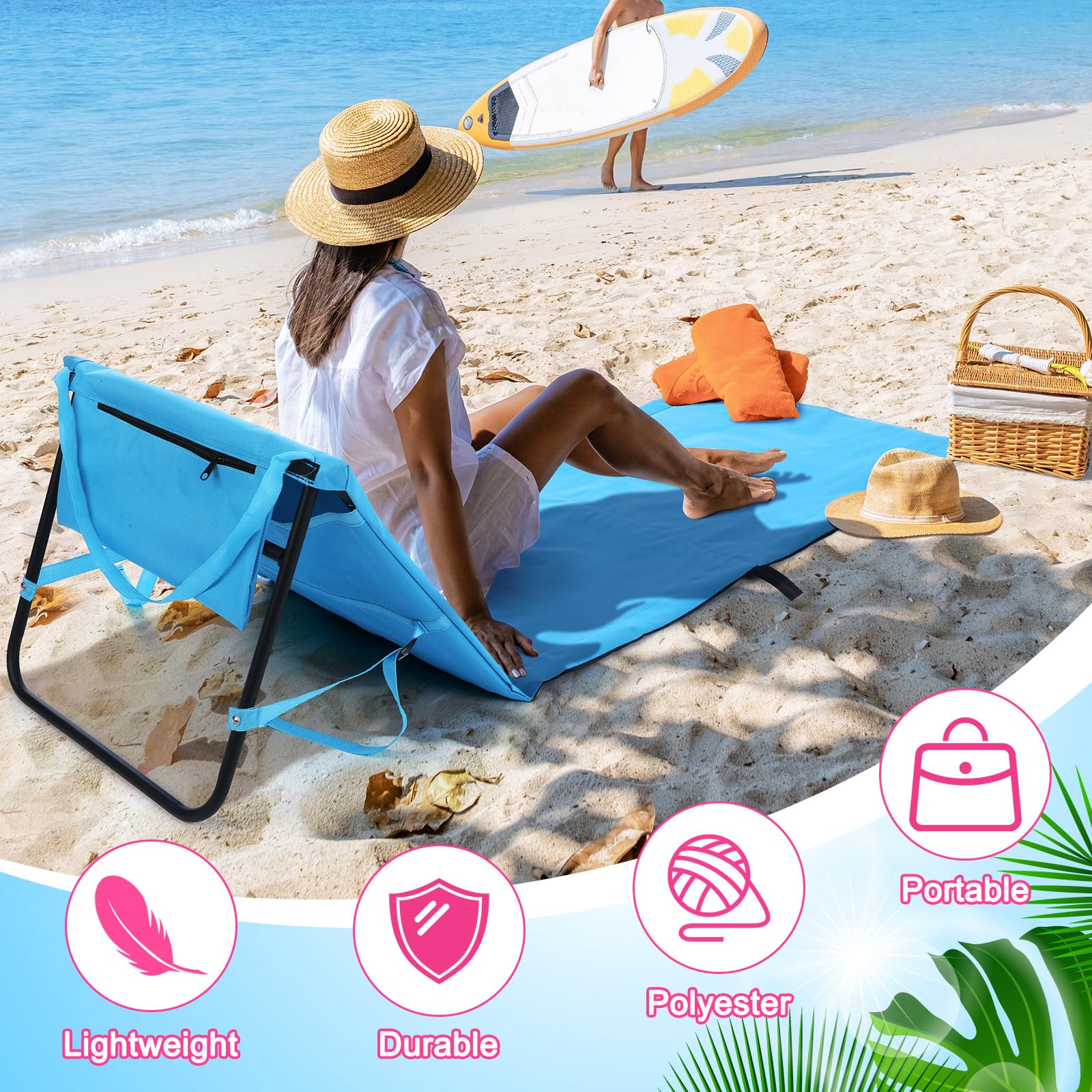 Lineshading 2-Pack Foldable Beach Lounge Chairs for Adults