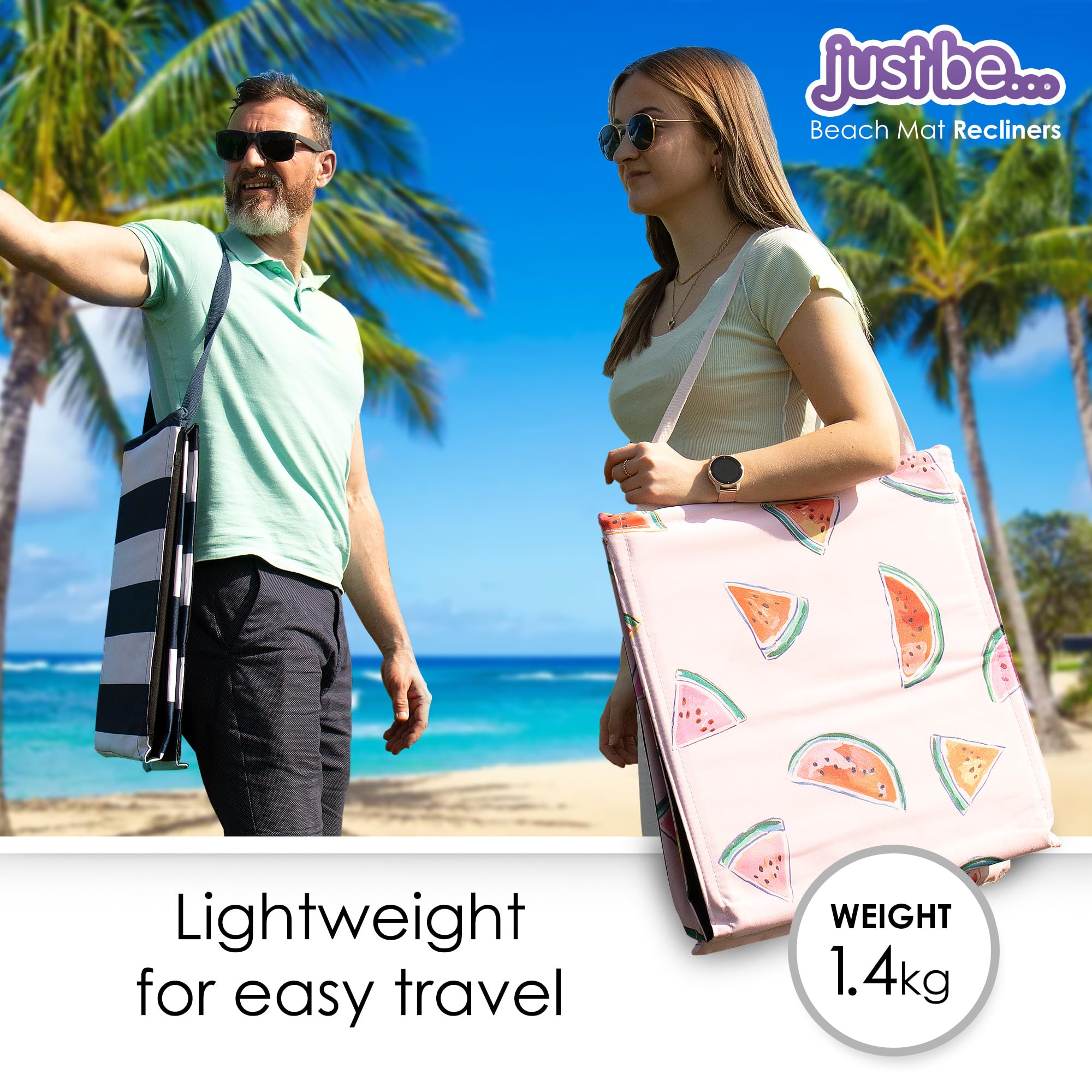 just be... Foldable Beach Chair Mat with Backrest