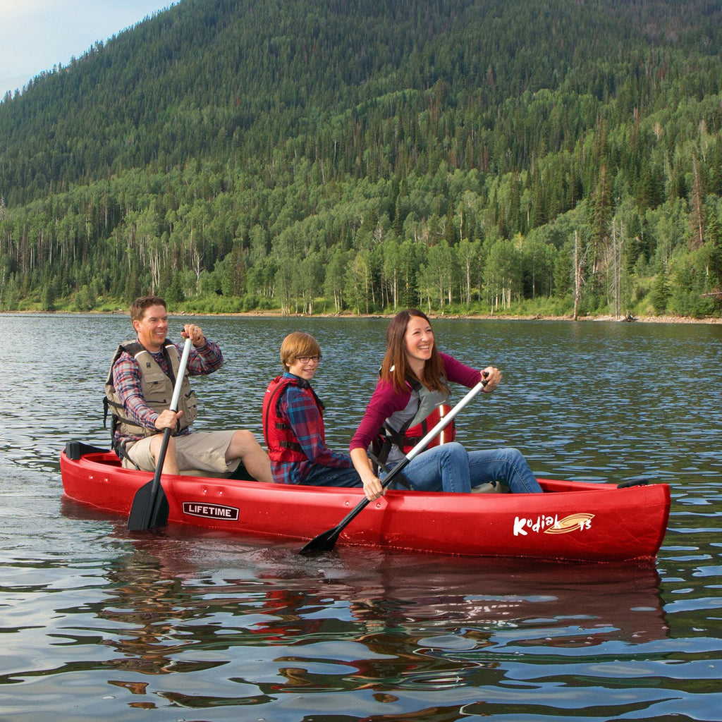 Lifetime Kodiak Canoe with 2 Paddles, Red, 13'