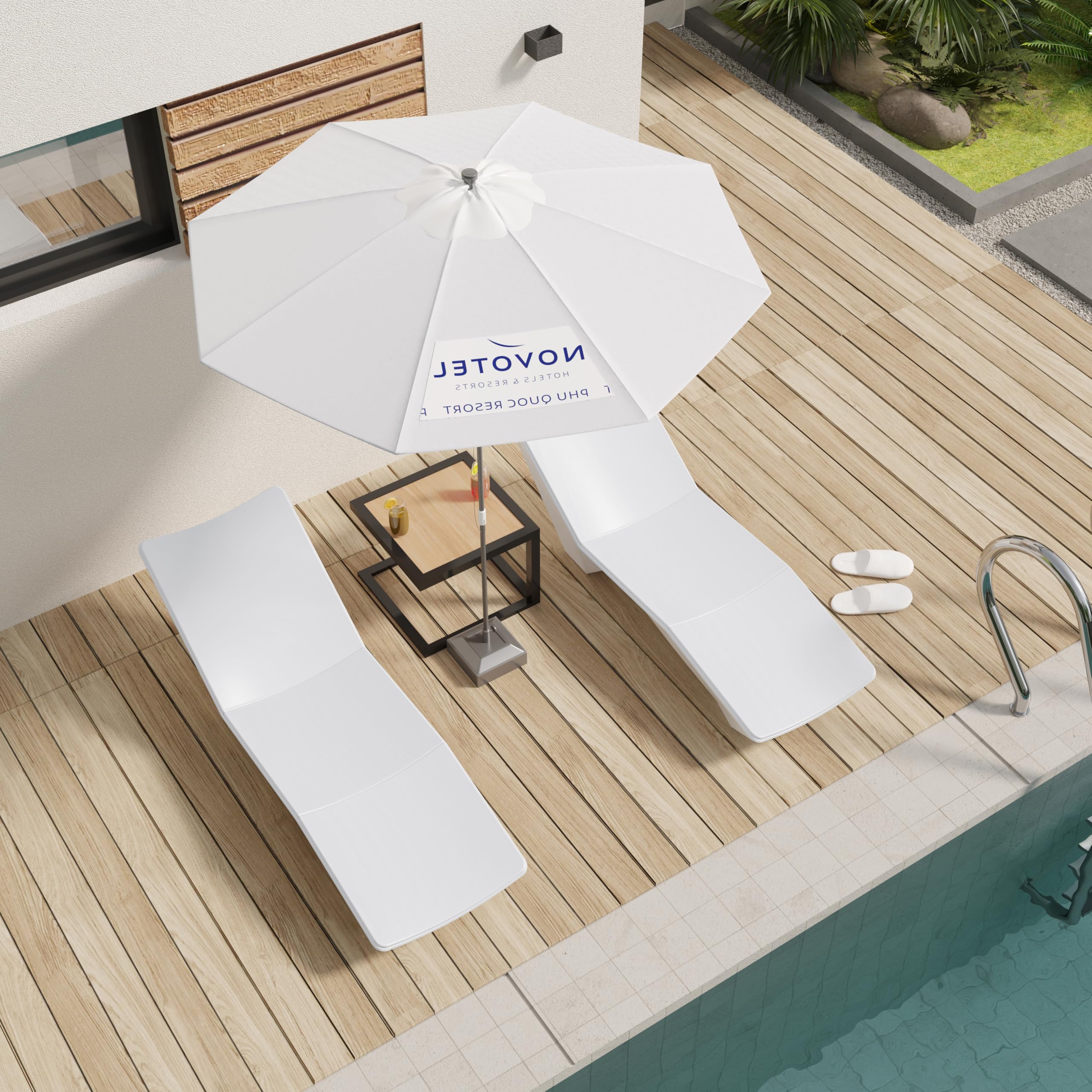 Weather-Resistant In-Pool Sun Shelf Lounge Chair