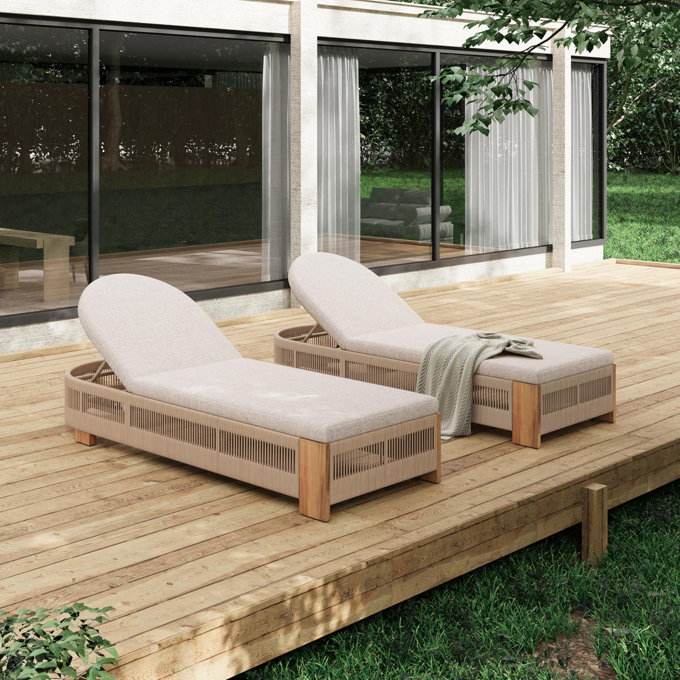Merax Barva Acacia Wood Patio Club Chairs, 2-Piece Set