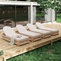 Merax Barva Acacia Wood Patio Club Chairs, 2-Piece Set