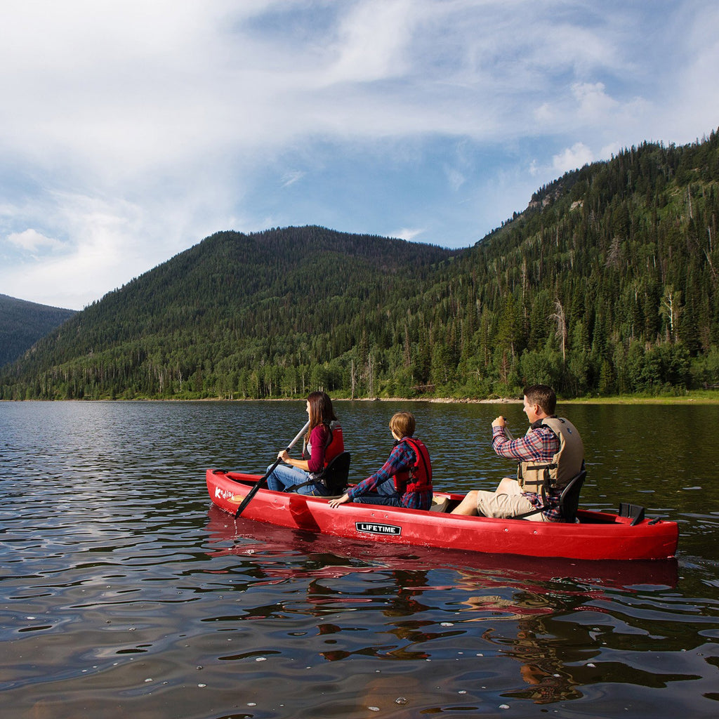 Lifetime Kodiak Canoe with 2 Paddles, Red, 13'