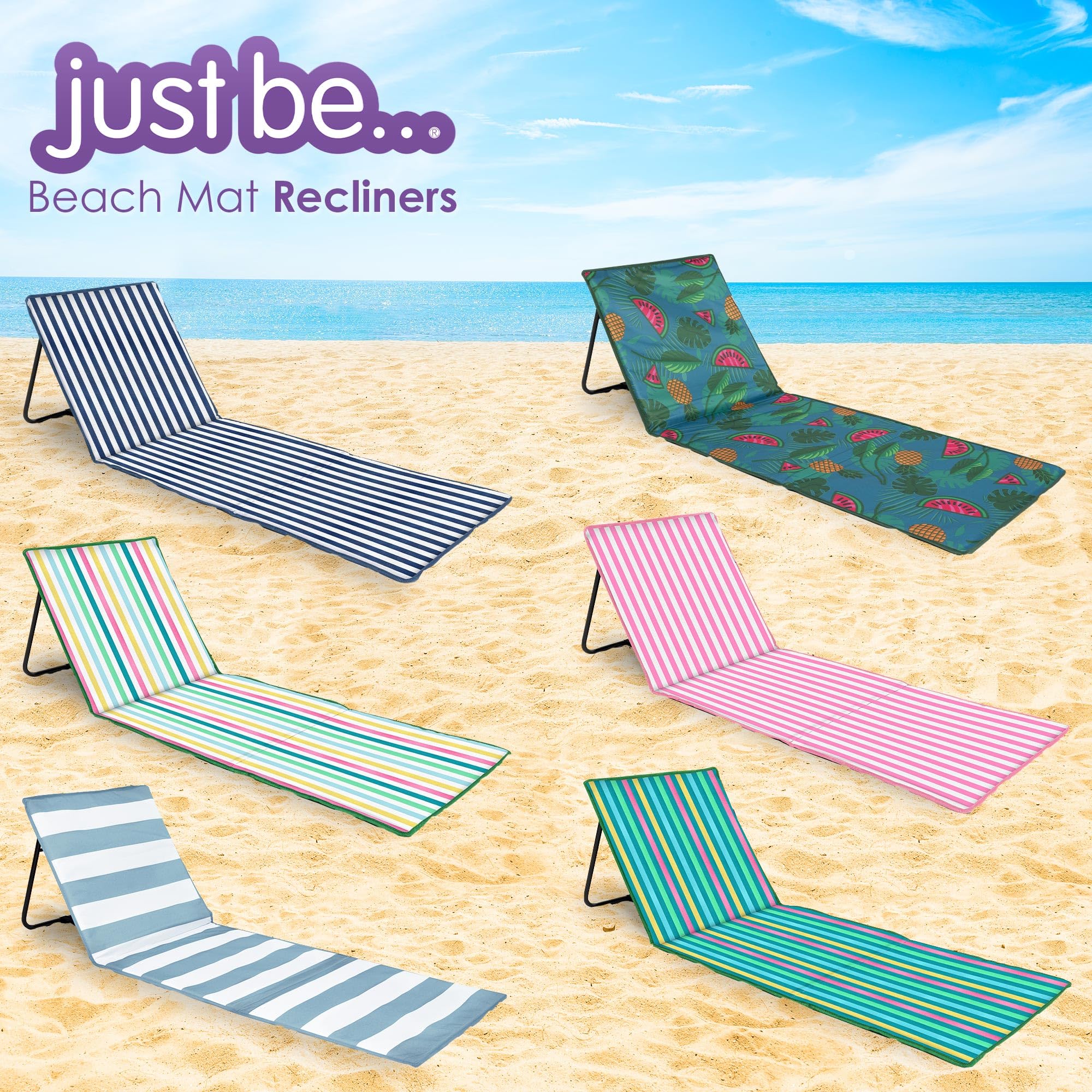 just be... Foldable Beach Chair Mat with Backrest