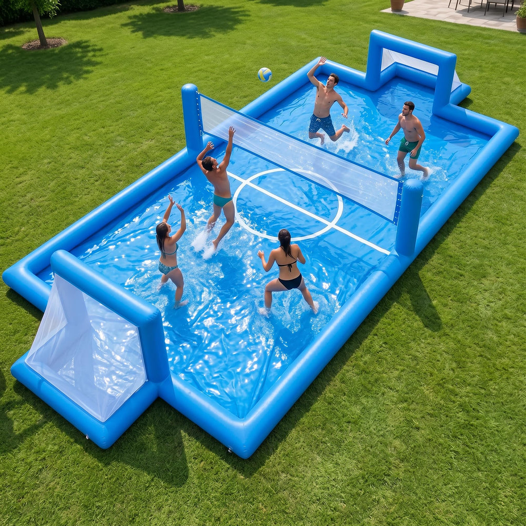 LVAOSTT 2-in-1 Inflatable Volleyball & Soccer Court
