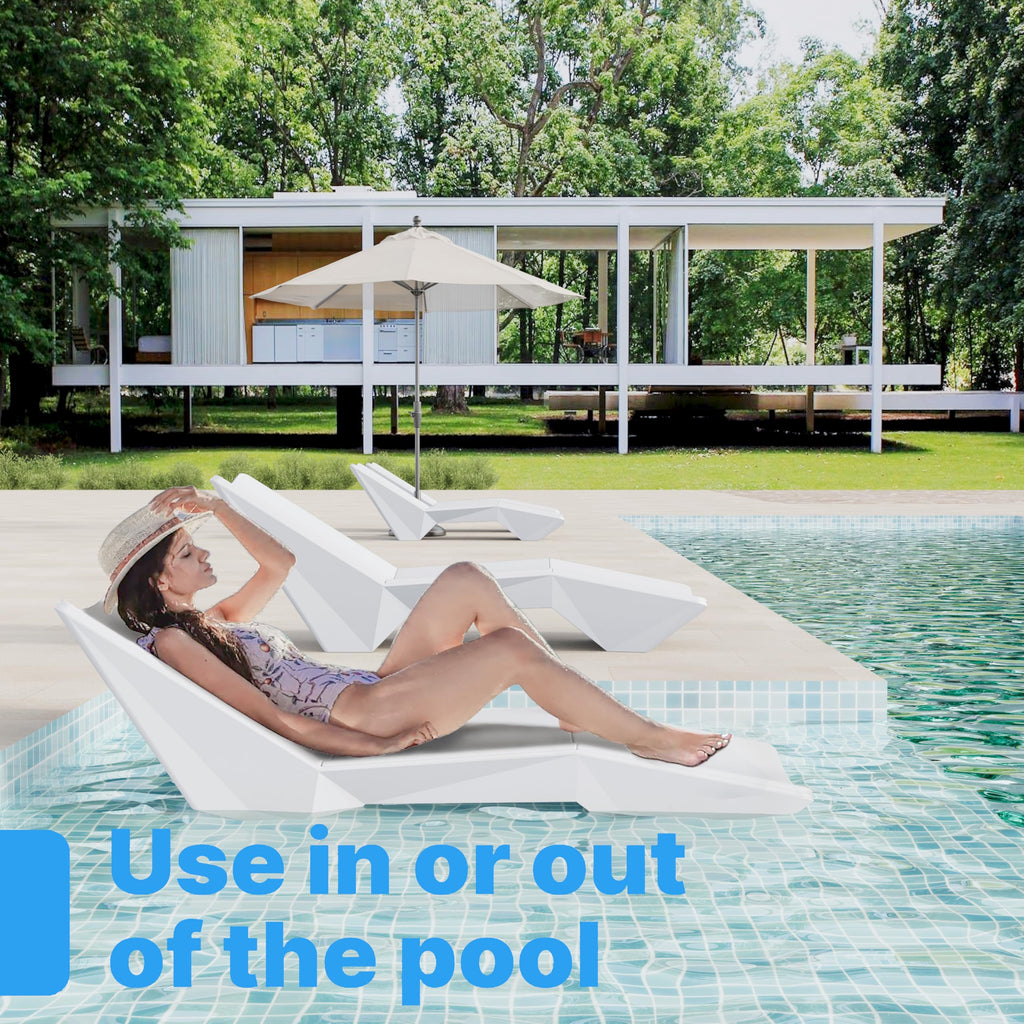 Weather-Resistant In-Pool Sun Shelf Lounge Chair