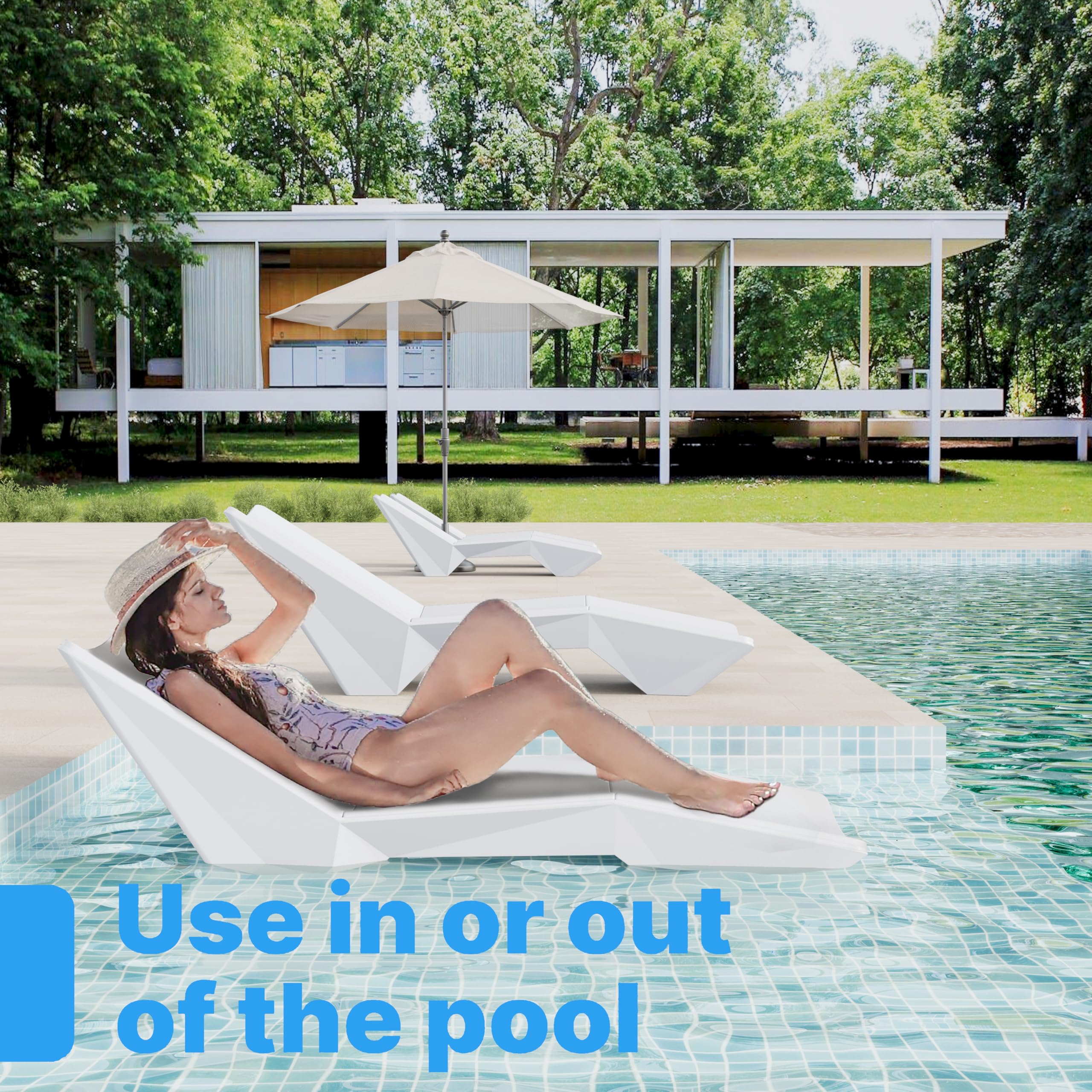Weather-Resistant In-Pool Sun Shelf Lounge Chair