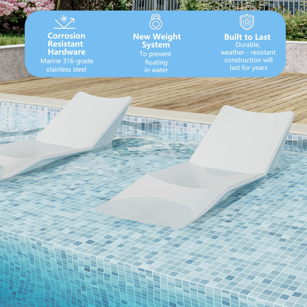 Weather-Resistant In-Pool Sun Shelf Lounge Chair